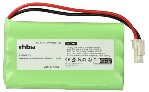 vhbw Akku Ersatz für Somfy MB-9.6V 8KR15/51, MGH956375B für Schiebetorantrieb Torantrieb Drehtorantrieb (1200 mAh, 9,6 V, NiMH)