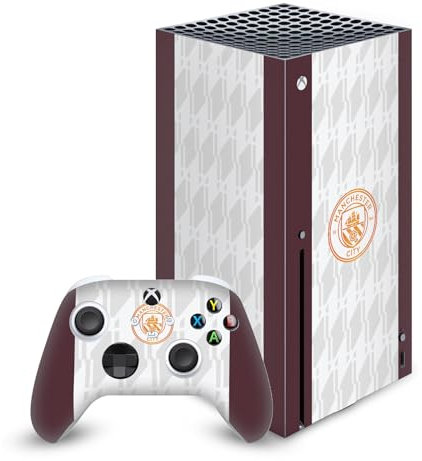 Head Case Designs Offizielle Manchester City Man City FC Away 2023/24 Bausatz Vinyl Haut Gaming Aufkleber Abziehbild Abdeckung kompatibel mit Xbox Series X Console and Controller Bundle