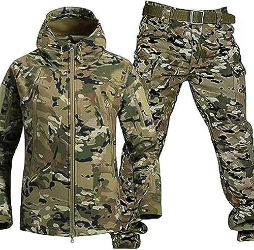 Wasserdichte Armee-Kampfanzug-Sets für Herren, taktische Jacke und Hose, Militär-Softshell-Anzüge, Camo-Uniform, ideal für Outdoor-Aktivitäten