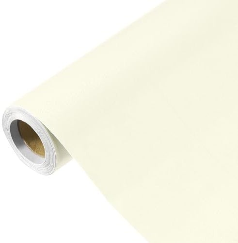 sourcing map 500 x 40cm Cream Yellow Wallpaper, Peel and Stick Wallpaper, Cream Yellow Contact Paper Solid Color Vinyl Self-Adhesive Wall Paper Decorative for Wall Covering