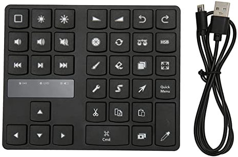 NIZUUONE Ergonomische -Zeichentastatur mit 35 Tasten, Einhand-Design für und OS X, Kompatibel mit Procreate, Lightroom, Premiere Pro, Davinci Resolve