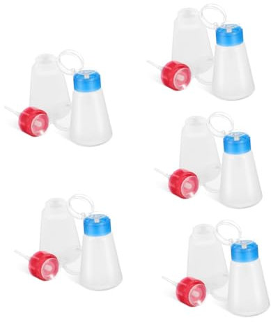 Healeved 10pcs Push down Pump Dispensers Liquid Pump Dispenser Refillable Bottles for Travel