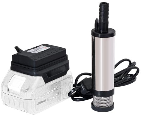 KATSU FIT-BAT Cordless Mini Submersible Water Pump 18/21V Diesel Water Transfer Pump with Stainless Steel Filter Net for Pools Camping Car Truck Boat, Battery Not Included
