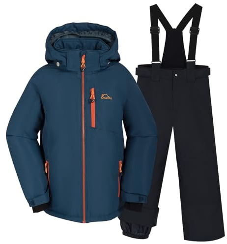 SMONTY SNOWER Combinaison de neige pour garçons avec capuche amovible, combinaison de ski, chaleur supplémentaire, combinaison d’hiver