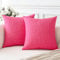 Artscope 2er Set Kissenbezug Einfarbig Wurfkissenbezug Leinen Kissenbezüge Moderne Dekokissen Kissenhülle Set Kissen Fall für Sofa Schlafzimmer Zuhause Dekor 50x50 cm Dunkelrosa