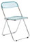 Blau leuchtender Klappstuhl - Acryl, transparent und lagerfreundlich - 2er-Set