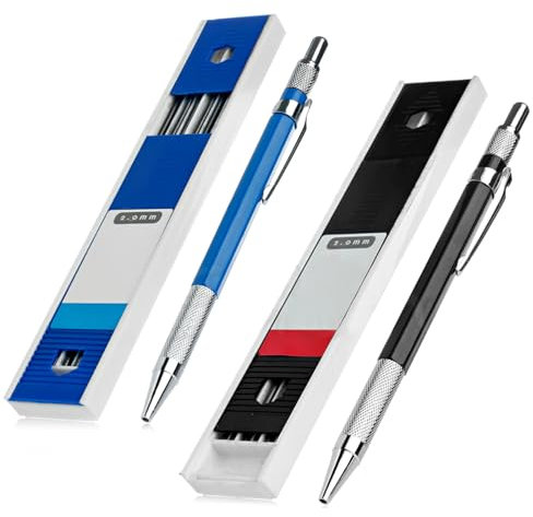 HYROOY Porte-mines 2B 2 mm pour dessin mécanique automatique, 12 mines, recharges plastique + métal