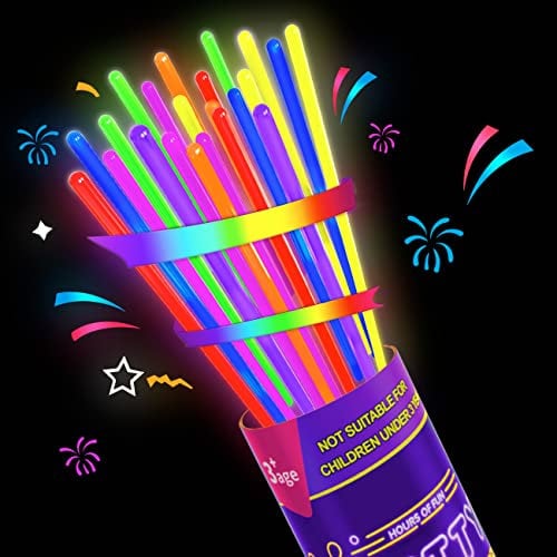 Ziitty Barras Luminosas, 100 Pulseras Fluorescentes y 100 Conectores, Neon Kits para Crear Collares para Niños Adultos, Boda Cumpleaños Decoracion Fiesta Cotillon Nochevieja Navidad 2025