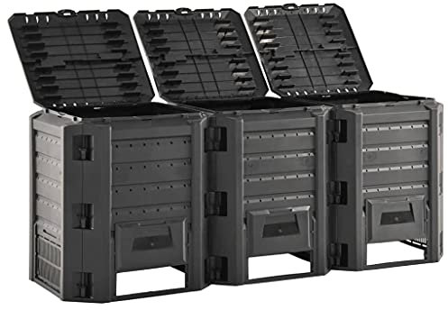 312274 Composteur de jardin Noir 1200 l