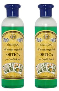 Fratelli Risso - Shampoo all'Ortica per capelli grassi, Shampoo Capelli, Naturale, 2 Pezzi - 250ml