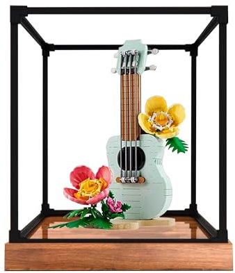 Acryl-Vitrine für Lego 31156 Tropische Ukulelen-Modell, 3 mm staubdichte Schaubox, Vitrine kompatibel mit Lego 31156 (Modell nicht im Lieferumfang enthalten) (Rahmen aus Legierung, 3 mm B)