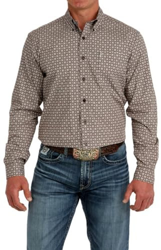 Cinch Westernhemd für Herren, Medaillon, moderne Passform, L/S, Braun, MTW1347124, Braun, XXL Gro�