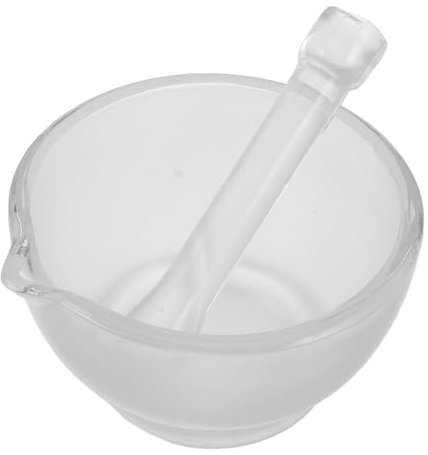 Amosfun Mortier et Pilon de Laboratoire Verre de Mélangeur et Broyeur pour Science et Bricolage Bol et Pilon Poli