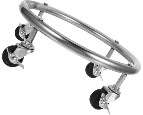 OUNONA Movable Gas Tank Rack with Brake Practical Cylinder Stand with Wheels Easy to Use Gas Bottle Holder for Home and Restaurant Convenient Tank Base Tray for Heavy Objects