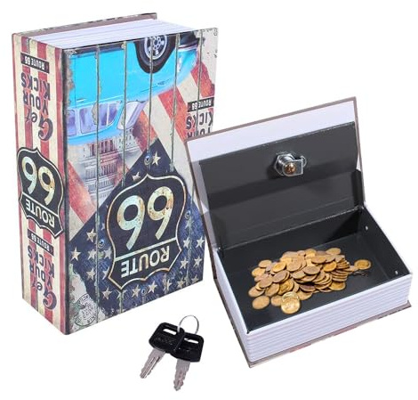 Lotvic Buchsafe Tresor, Buchtresor mit Schlüssel, 18 x 11,5 x 5,5 cm Wörterbuch Buch Safe, für Geld Schmuck Wertvolle Objekte Büro Hause