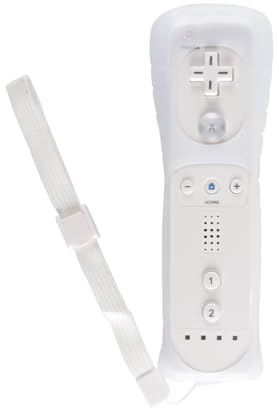 Fasizi Manette de détection de mouvement sans fil blanche pour Wii/Wii U, télécommande avec étui en silicone et dragonne