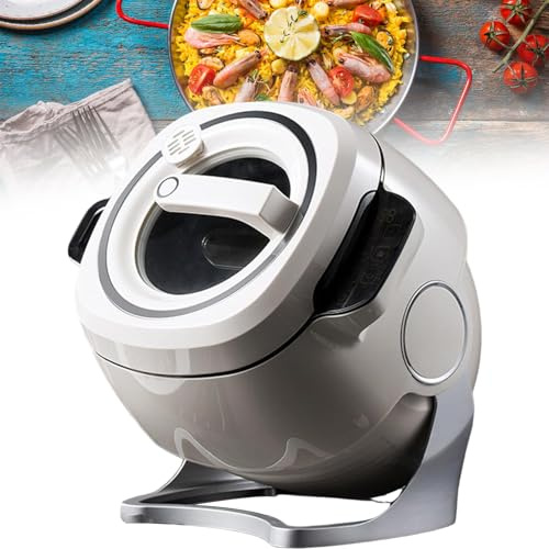 Sunseota Multifunktionaler Koch-Wok, Automatische Kochmaschine, Trommel-Rührbraten-Maschinenherd, Kochroboter Mit 360° Drehbar Und Rundum-Heizung, Zum PfannenrüHren, Schmoren,220V/2KW 220V