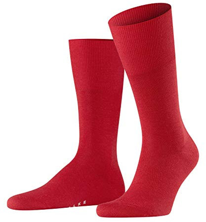 FALKE Herren Socken Airport M So Wolle Baumwolle einfarbig 1 Paar, Rot Scarlet 8120, 47-48
