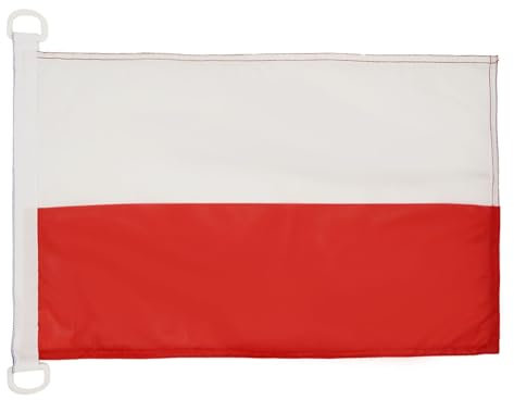 AZ FLAG Bandera Nautica de Polonia 45x30 cm - Pabellón de Conveniencia Polaca 30 x 45 Cm, Bandera de Barco con anillas