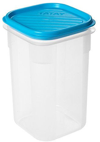 Tatay Fiambrera de Alimentos, Hermética, 1L de Capacidad, Tapa Flexible a Presión, Libre de BPA, Apto Microondas y Lavavajillas, Color Azul. Medidas: 10 x 10 x 16.5 cm