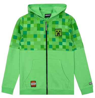 Minecraft Hoodie | Creeper Hoodie Jungen | Kapuzenpullover Jungen | Hoodies Für Jungs | Grün 134