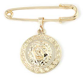 Remi Bijou Anstecknadel Brosche Antike Münze mit Löwe - Gold Farbe