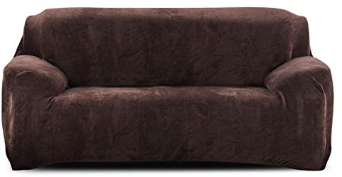 PETCUTE Sofabezüge Elastische 3 Sitzer Sofabezüge Dicke couchbezug Sofa Überwürfe Sofahusse Braun