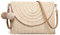Stroh-Umhängetasche, Stroh-Clutch, handgewebt, Pom-Pom-Stroh, Crossbody-Tasche, Sommer, Strand, Umschlag-Geldbörse, A-beige, Medium