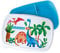 GRAZDesign Dino Brotdose Kinder personalisiert, Lunchbox Kindergarten und Schule, Brotbox in Blau mit Unterteilung, Name und Dinosaurier, Geschenk zu Einschulung