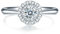 Daesar Damen Verlobung Ring 18K Weißgold, Schneeflocke mit 0.19ct Rund Diamant Hochzeitsring Weißgold Ehering Nickelfrei Gr. 49 (15.6)