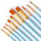 Bougimal 10 Stück Pinsel Set, Premium Nylon Acrylfarben Pinsel, Hölzernen Griff Pinsel Künstler Satz für Aquarell Ölgemälde, Perfektes Malerei Ölfarben Brush Set für Anfänge Kinder Künstler, Blau