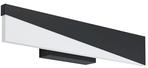 EGLO LED Wandleuchte Isidro, Wandlampe für innen | Wandbeleuchtung aus Metall in schwarz und Kunststoff in satiniert, Wohnzimmerlampe, Flur-Lampe warmweiß