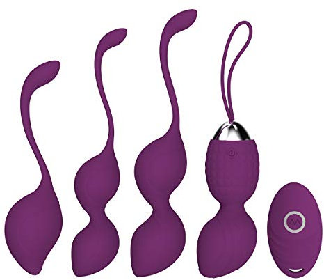 Beckenboden Trainer, Premium Wasserdicht Silikon beckenbodentrainer kugeln Straffung & Stärkung der Blasenkontrolle Trainer Beckenbodentrainer für Anfänger & Fortgeschrittene (Violett)