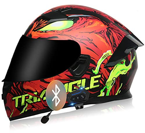 SDFGDFD Bluetooth Motorradhelm Integralhelm Mit Sonnenblende - Comfort Mopedhelm ECE/DOT-Zugelassen