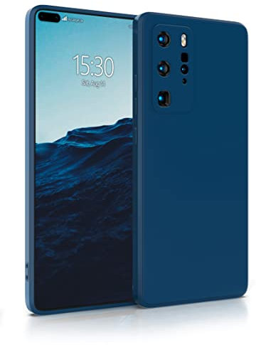 MyGadget Hülle für Huawei P40 Pro - robuste Silikon Schutzhülle TPU Case Slim Silikonhülle - Back Cover Kratzfest Handyhülle - Matt Dunkelblau