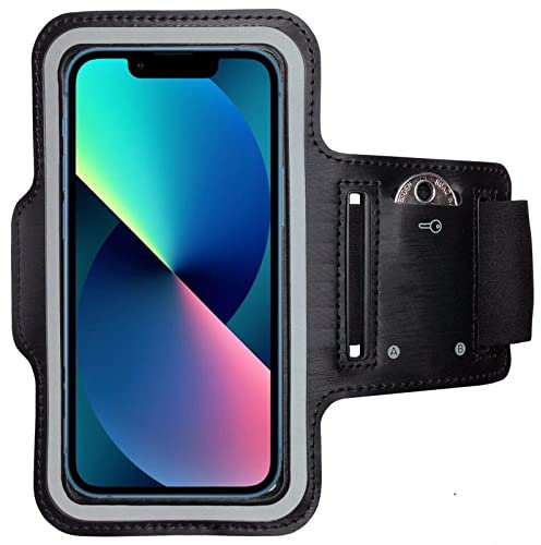 CoverKingz Sportarmband kompatibel mit iPhone 13 Mini - Armtasche mit Schlüsselfach - Sport Laufarmband Handy Armband Schwarz