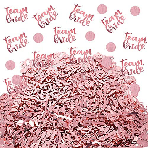 Rosegold Team Braut Konfetti Hochzeit Glitzer Konfetti Tischdeko Streudeko Tischkonfetti Papierherzen 45G für Hochzeit Feier Deko Geschenkbox jga deko Frauen Party Dekoration Hochzeitsdeko