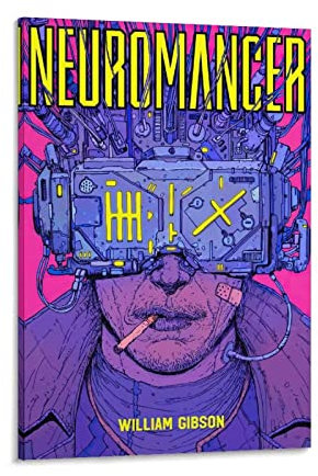 TSALF Malerei auf Leinwand Kein Rahmen NEUROMANCER William Gibson Home of The Alternative Celebrities Poster Leinwand Kunst Coole Wanddekoration Kunstdruck Illustration 60x90cm