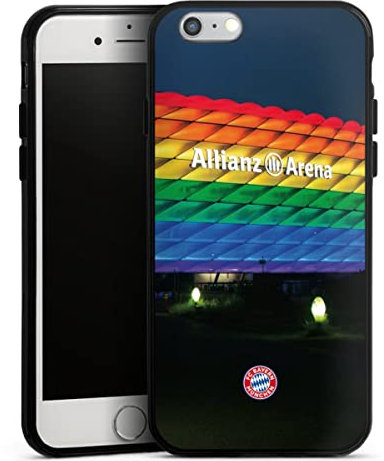 DeinDesign Silikon Hülle kompatibel mit Apple iPhone 6 Case schwarz Handyhülle FC Bayern München Regenbogen Stadion
