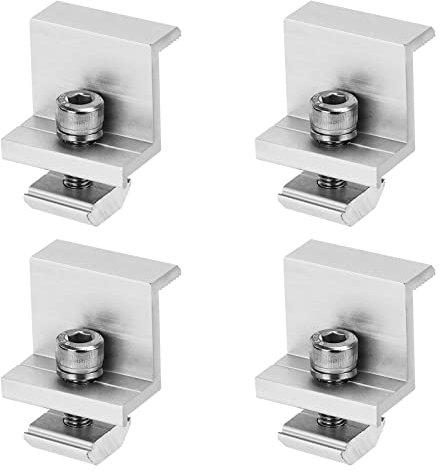Soporte de Panel Solar Soporte Placa Solar Soportes Abrazadera de Placas Solares 30mm de Aleación de Aluminio con Tuercas y Tornillos para Caravana Barco Techo 4 Piezas