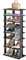 COSTWAY 8 stufiges Schuhregal schmal, Schuhschrank aus Holz höhenverstellbar, Schuhständer Schuh-Organizer vertikal, Freistehender Eckregal Standregal für Eingang, Flur (Schwarz, Doppel)