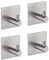 Ibergrif MK34251A - Ganci autoadesivi resistenti, per bagno o cucina, 4 pezzi, colore: argento