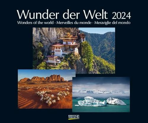 Wunder der Welt - Kalender 2024 - Art-Format - Korsch-Verlag - Fotokalender - Motive hochglanzlackiert - 55 cm x 45,5 cm