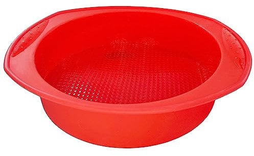 Silicone Cake Tins for Baking, Extra Large Cake Mould, Nonstick & Quick Release, Silicone Baking Tins for Cheesecake, Rainbow Cake and Layer Cake(9 Inch)