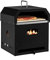 GYMAX Forno per Pizza Portatile 4 in 1, Forno per Pizza all'Aperto con Pietra per Pizza, Griglia, Pala per Pizza, per Campeggio, Picnic, Barbecue e Feste, Nero