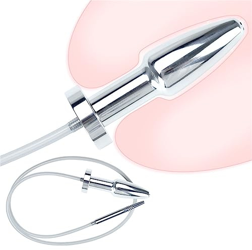 Jinqian Urinal Piss Trichter Edelstahl Hohl Analplug Buttplug mit Metall Harnröhren Dilatator Penis Plug Katheter Einlauf Analdusche Bondage Set Slave Extreme SM Sex Spielzeug für Männer Paare (S)