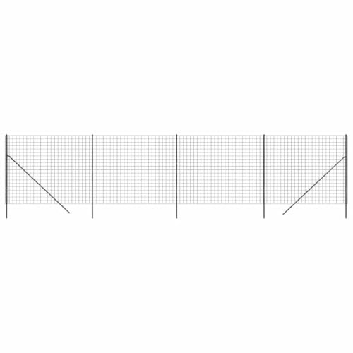 vidaXL Maschendrahtzaun, Gartenzaun Wildzaun mit PVC Beschichtung, Drahtzaun Begrenzungszaun für Außenbereich, Drahtgitter Maschendraht, Anthrazit Verzinkter Stahl
