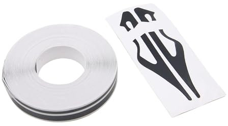 Nadelstreifenband für Autos – DIY Vinyl Schwarz Pin Striping Decals, 32 × 0,119,4 cm Auto Wasserdicht Pin Streifen Tape Embleme Trim Auto Stile Aufkleber Universal für Auto Musikinstrument Home Tür