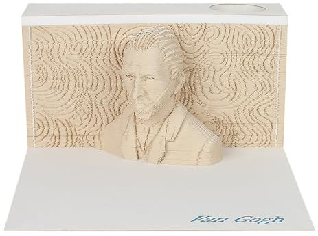 3D Kalender Abreißen 2024, 160 Blatt DIY Gebäude kreative Post 3d kalender Memo Pad Papier Kunst, Notizblöcke für Kind/Liebhaber/Freunde Geschenke (Van Gogh)