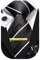 Hi-Tie Krawatten-Set für Herren, Krawatte, Einstecktuch, Hochzeit, formelle Manschettenknöpfe, Krawattenklammer, 4-teiliges Set, Schwarz/Weiß, gestreift, M